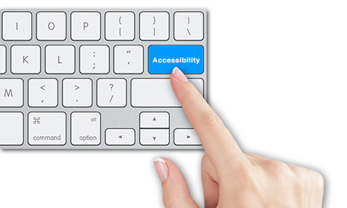 finger pressing accessibility key on keyboard