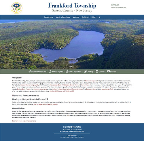 municipal website - front page screenshot